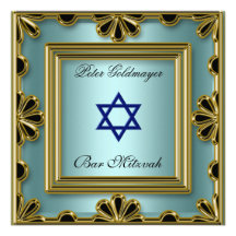 Invitation 12 de cérémonie d'or de Mitzvah de barr