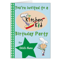 Invitation 1 de fête d'anniversaire d'enfant de cu carte
