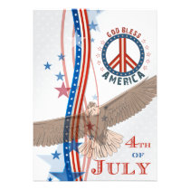 Invitation 4 juillet blanche et bleue rouge de par invitations