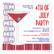 Invitation 4 juillet de cocktail de Martini