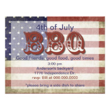 Invitation 4 juillet de partie de BBQ