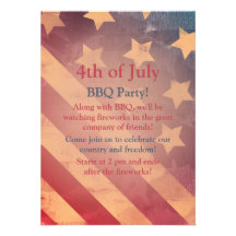 Invitation 4 juillet de partie de drapeau de gradi