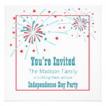 Invitation 4 juillet de partie de feux d'artifice