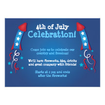 Invitation 4 juillet de Rocket de feux d'artifice