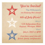 Invitation 4 juillet d'étoiles chics simples