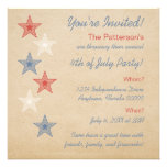 Invitation 4 juillet d'étoiles patriotiques