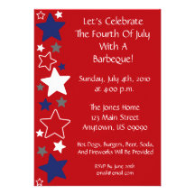 Invitation 4 juillet (étoiles blanches et bleues r
