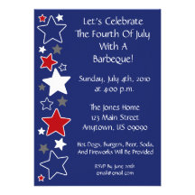 Invitation 4 juillet (étoiles blanches et bleues r