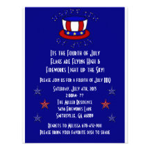 Invitation 4 juillet mignonne de BBQ d'été