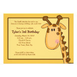 Invitation 5 x 7 d'anniversaire de girafe de jungl