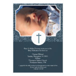 Invitation 5x7 de photo de baptême de GARÇON de dé
