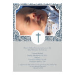Invitation 5x7 de photo de baptême de GARÇON de dé invitations