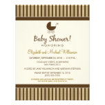Invitation à la mode de baby shower de rayures (ci