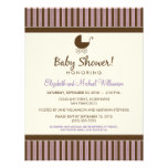 Invitation à la mode de baby shower de rayures (li