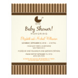 Invitation à la mode de baby shower de rayures (pê