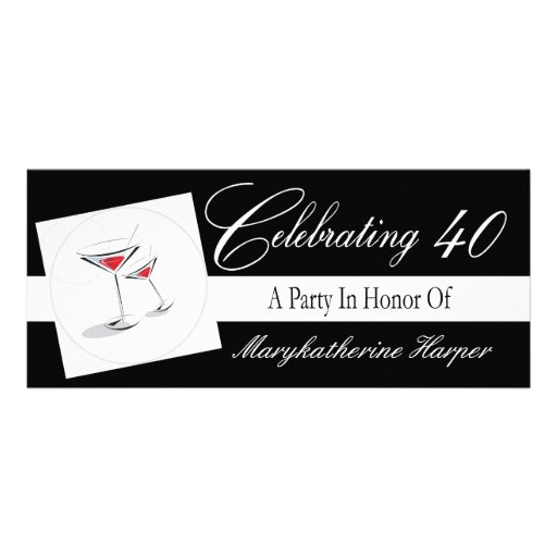 Invitation à un quarantième cocktail d'anniversair