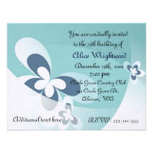 Invitation abstraite d'anniversaire de papillons