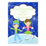 Invitation adorable d'anniversaire de patinage de 