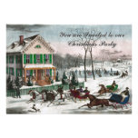 Invitation américaine de Noël d'hiver de style vin