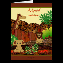 Invitation animale 2 de baby shower de safari cartes