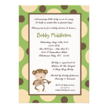 invitation animale de baby shower de zoo de singe 