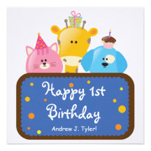 Invitation animale mignonne d'anniversaire