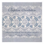 Invitation antique de baptême de broderie