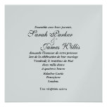 Invitation argenté et de gris de métallisé de Mari