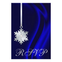 Invitation argentée en soie bleue du bijou RSVP de