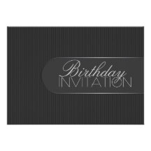 Invitation argentée noire de fête d'anniversaire d