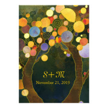 Invitation artistique exotique de mariage de monog