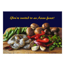 Invitation asiatique de friture de Stir