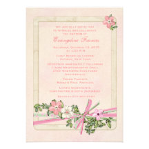 Invitation baptismale florale