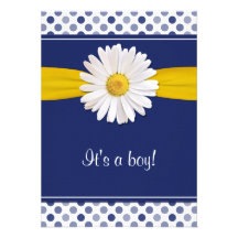 Invitation blanche bleue de baby shower de marguer