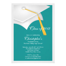 Invitation blanche de fête de remise des diplômes 