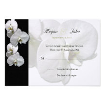 Invitation blanche de l'orchidée RSVP