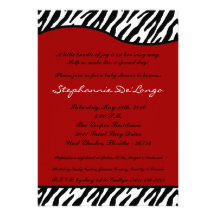invitation blanche rouge de baby shower d'impressi