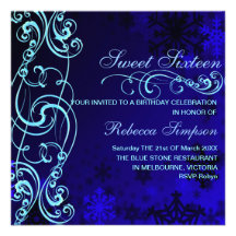 Invitation bleu/blanc d'anniversaire du remous Swe