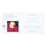 Invitation bleu-clair de photo de baptême photocarte
