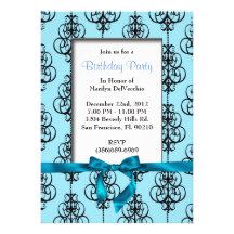 Invitation bleu doux MIGNON de partie d'enfants