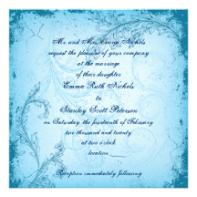 Invitation bleue cyan vintage de feuille de roulea