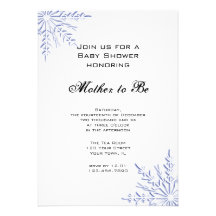 Invitation bleue de baby shower de flocon de neige