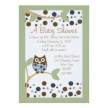 Invitation bleue de baby shower de hibou