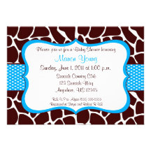 Invitation bleue de baby shower d'impression de gi