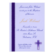Invitation bleue de baptême