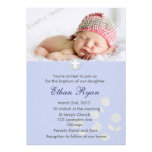 Invitation bleue de baptême de bébé