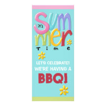 Invitation bleue de BBQ d'été