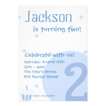 Invitation bleue de bulle, 2ème anniversaire