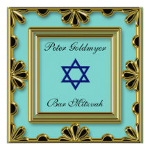 Invitation bleue de cérémonie de Mitzvah de barre
