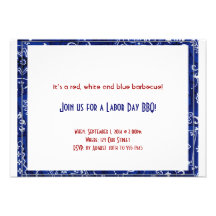 Invitation bleue de Fête du travail de cadre de Ba